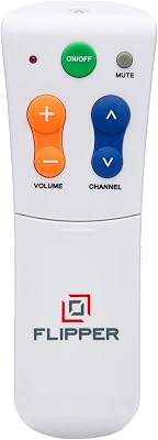 Flipper Big Button Universal TV Remote for Seniors, Dementia - Works Both TV Only or TV & Cable (STB) Set Up - Favorites, IR Devices Spectrum, Xfinity, Samsung, Vizio, LG [Does not Work Streaming]