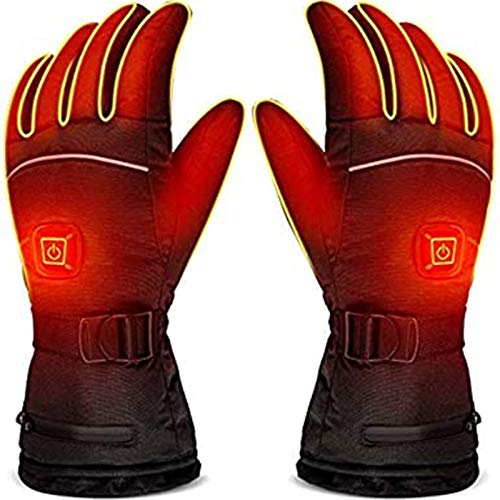 Elektrische Beheizbare Motorradhandschuhe mit Wiederaufladbare Lithium-Ionen Batterie, Beheizbare Handschuhe Dreistufenthermostat für Herren und Damen, Nylon + PU-material