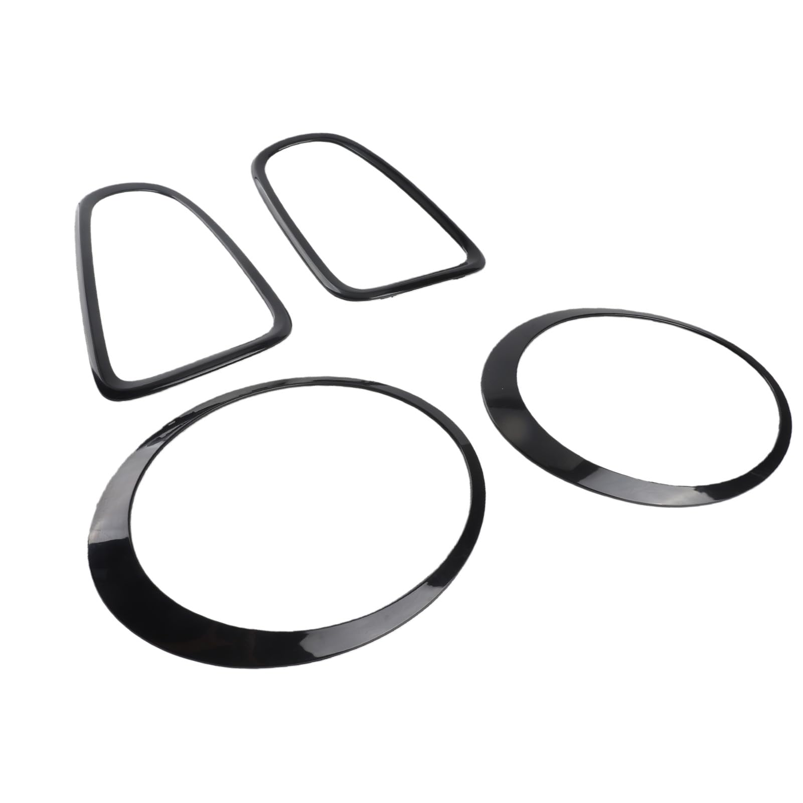Dpofirs Embellecedores para faros delanteros, 4 unidades, kit de molduras envolventes, color negro brillante, repuesto para Mini R56 R57 R58 R59 S JCW 2007-2015 Convertible R57