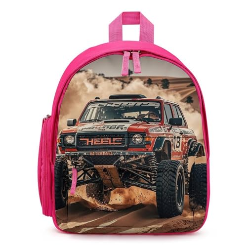 Off-road Racing Backpack for Men Women, Durable Small Bookbag Lightweight Daypack for Travel, Hiking, Pink-style