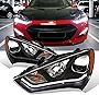 AmeriLite Black Projector Plank Style Headlights for Hyundai Genesis - Passenger and Driver Side