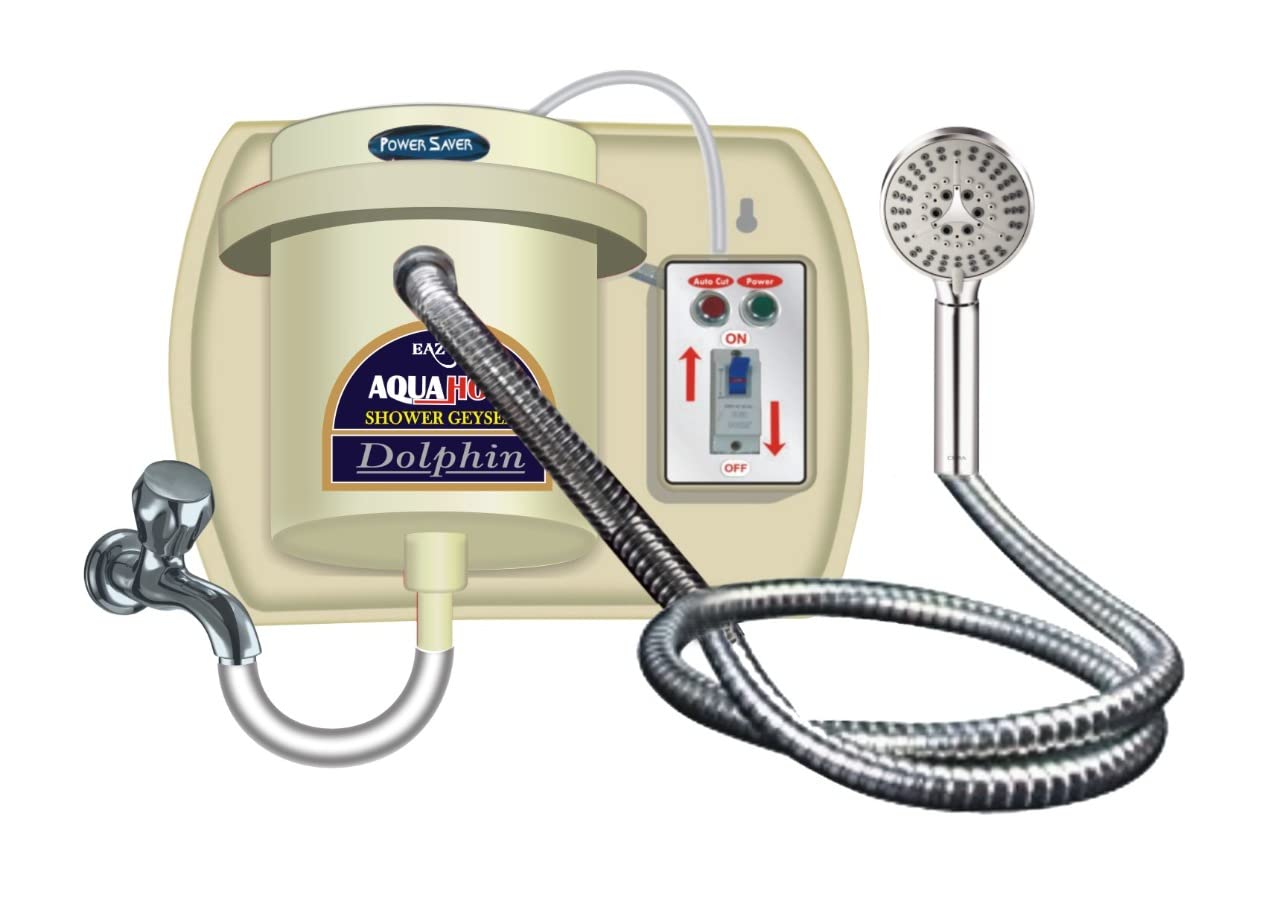 aquahot�3000 watt 1.5 liter instant water heater fitted with mcb, shower and automatic cut off (ivory)