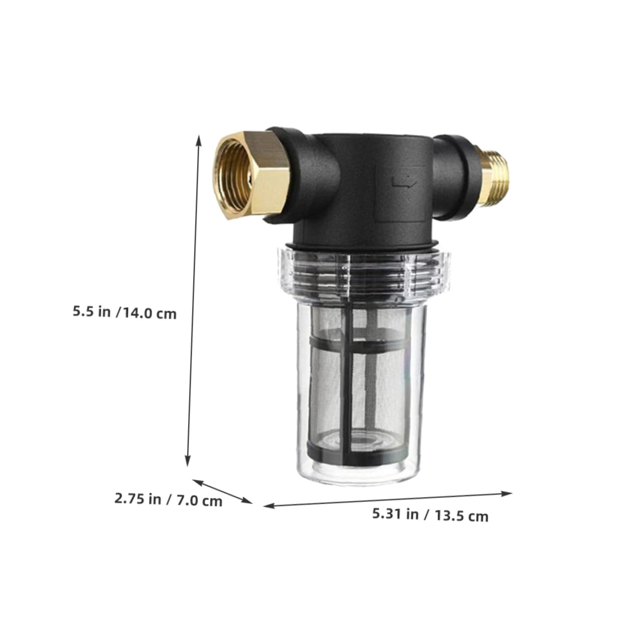 GANAZONO 1Juego Filtro de Agua de Manguera de Jardín con Prefiltro Transparente para Grifo y Lavadora Presión Eliminación de Impurezas y Suciedad Compatible con Mangueras Estándar