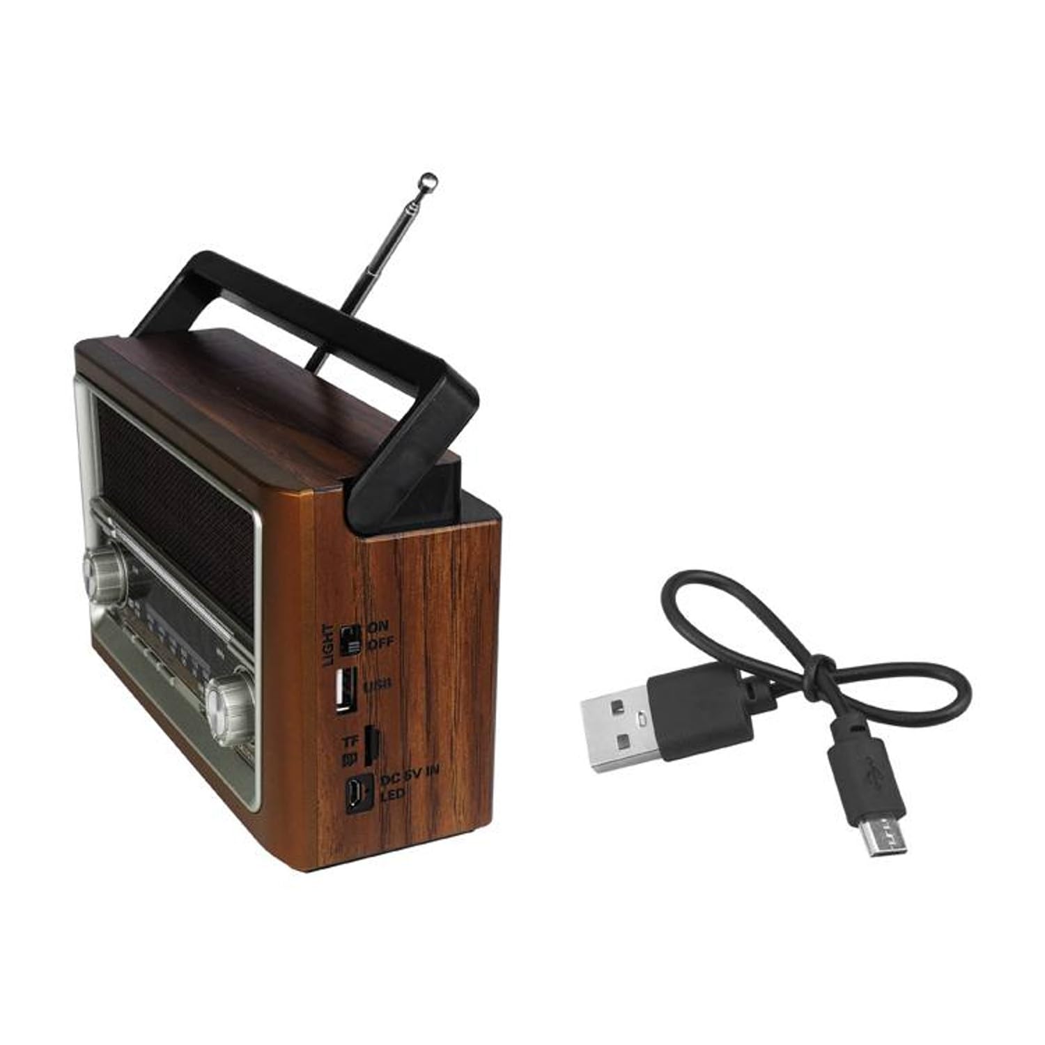 LTC Elma 118UBT Tragbares Radio mit Teleskopantenne und Bluetooth-Konnektivität, Retro-Radio, FM/AM/SW, USB