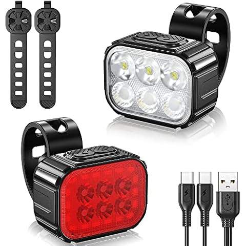 MOGZZi Luz Bicicleta, LED IPX65 Recargable USB Cover