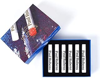 Paul Rubens 6 Pcs White Oil Pastel Set, Specially for Mixing with Other Colour Oil Pastels, Suitable for Painting Clouds and Waves, etc.