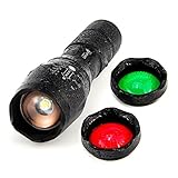 ULTRAFIRE Tactical LED Flashlight Hunting Flashlight A100 Focusable 3 Colors Exchange Glass Lens (Generate RED or Green Light )