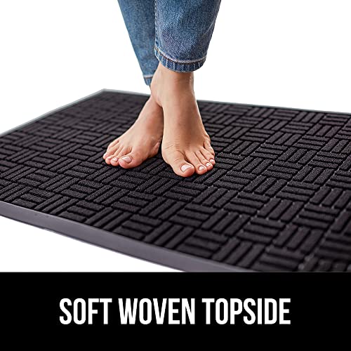 Gorilla Grip All-Season Weathermax Doormat, 23X35, Durable Natural Rubber, Stain And Fade Resistant, Low Profile, Indoor Outdoor Door Mats, Easy Clean Patio Entrance Mat, Black Maze #TOP6