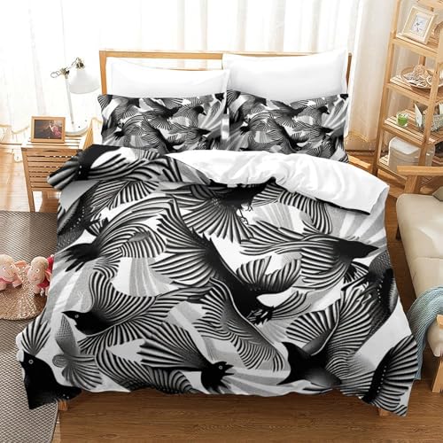 Housse de couette super king imprimé 3D rayures microfibre douce