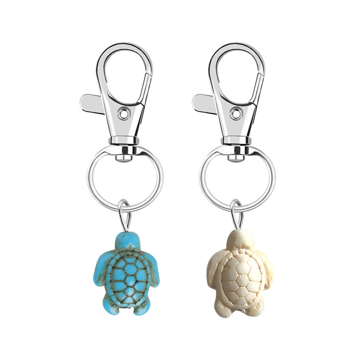Ffdhwu Unisex Green 2 Pieces Of Turtle Pendants, Creative Animal Pendants, Turtle Pendant Keychain, Cute Turtle Keychain, Interesting Bag Charms