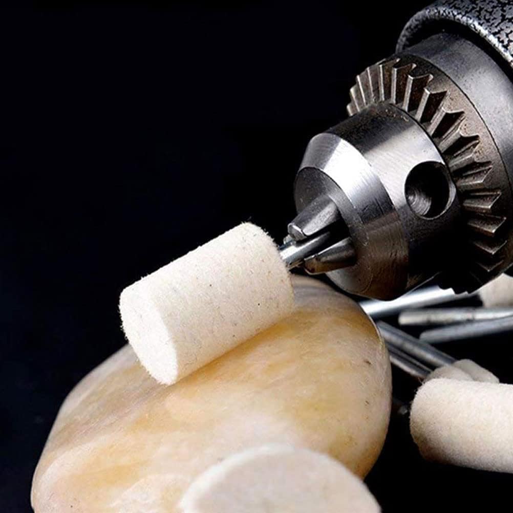 100pcs Polishing Buffing Wheels Wool Grinding Bits Felt Mandrel Grinding Bits Polishing