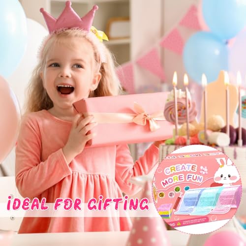 Image of Zibuyu DIY Nano Tape Bubble Clay Craft Kit for Kids - Creative DIY Puffy Confetti Tape Art Set for Children, Squishy Making Maker Kit with 3D Bubble Creation Tools and Colorful Decorations