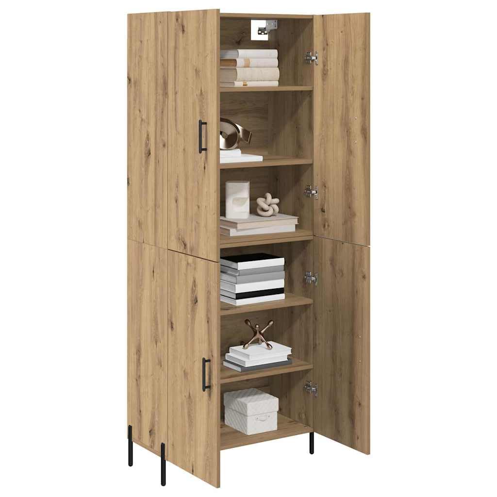 Tablero de madera de roble Artisan, montado en la pared, 69,5 x 34 x 180 cm, con espacio de almacenamiento y diseño minimalista para salón, montaje en pared y ahorra espacio