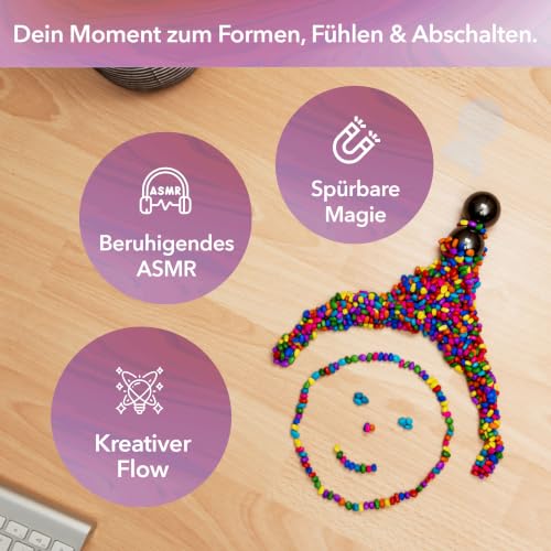 myHodo Crack Magnets Bundle | 2X Magnetkugeln (33mm) & 550+ Bunte Magnetsteine (~6mm) | Taktiles Magnet-Set für ASMR, Stressabbau & Kreativität | Anti-Stress Geschenk | Fokus & Entspannung