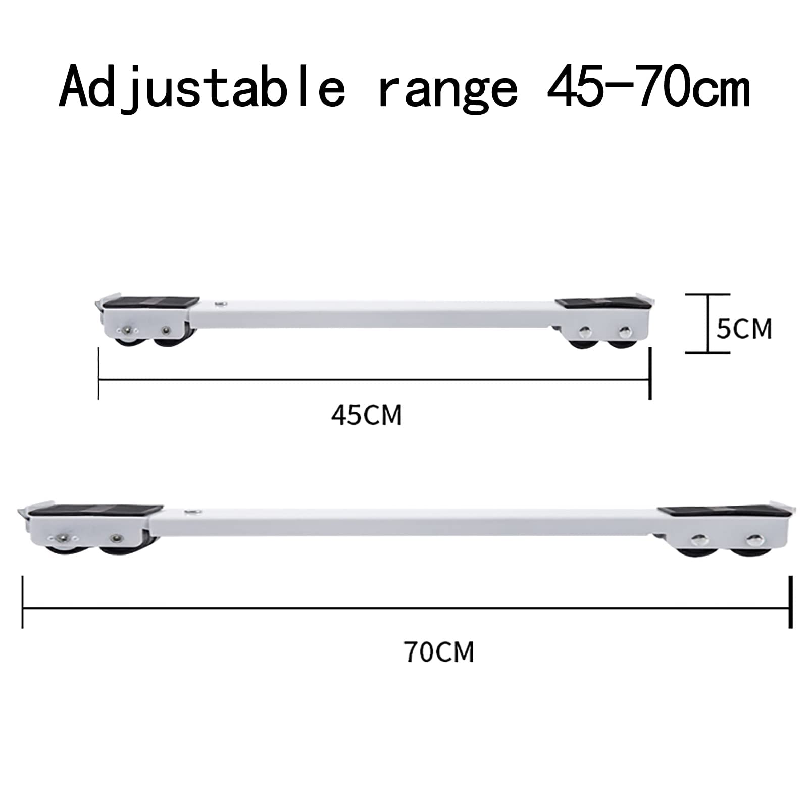 Stojak na pralkę Regulowana podstawka pod mini lodówkę, uniwersalna podstawa mobilna z 24 kółkami do pralki, 2 szt. (maksymalne obciążenie 300 kg/660 funtów)(White)