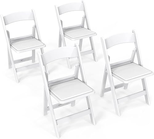 Miniatura 1 de FCH Silla plegable de plástico con asiento acolchado, sillas plegables de resina con cojín suave, cómodas y resistentes, adecuadas para interiores y