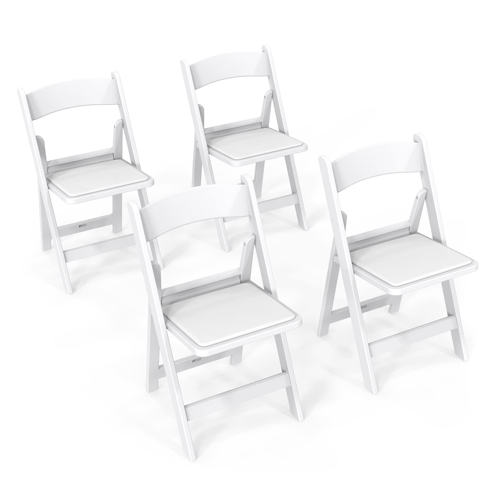 FCH Plastic Folding Chair with Padded Seat, Resin Foldable Chairs with Soft Cushion, Comfortable and Sturdy, Suitable for Indoor and Outdoor, Parties,