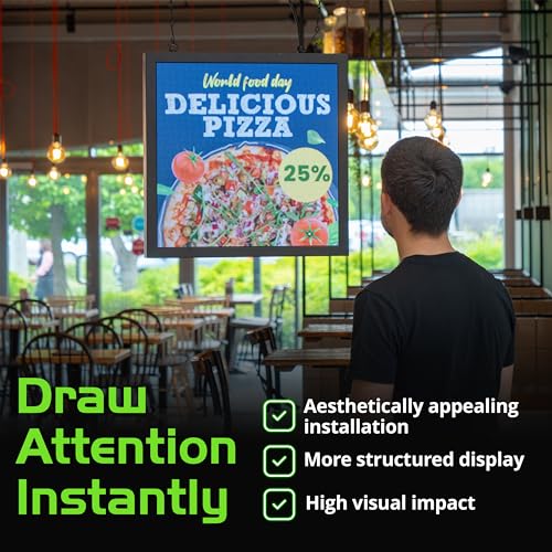 Image of Green Light Innovations 20 inch x 20″ Wi-Fi Enabled Full-Color LED Advertising Display - 5000 cd /m Brightness, 1920 Hz Refresh - Digital Photo Frame & Social Media Signage