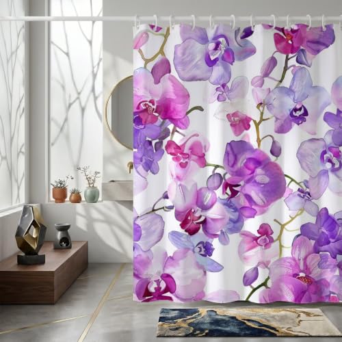 Rideau douche imperméable violet 180x220cm lavable en machine - 4