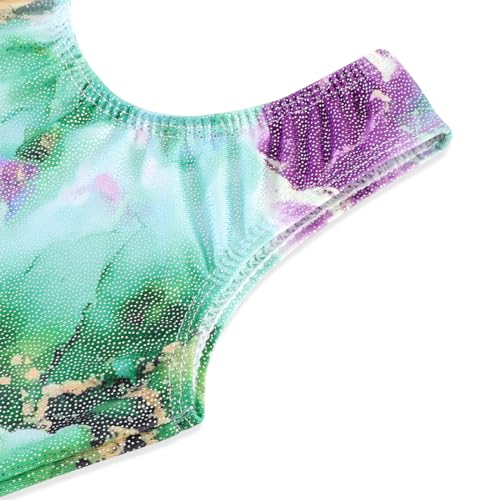 HOZIY Gymnastics Leotards for Girls Toddlers Kids Sleeveless Tumbling Outfits for Dance Print