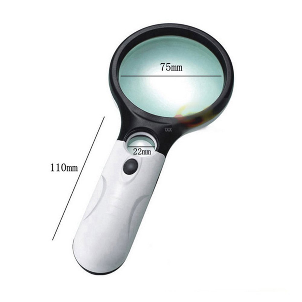 Loupe Portative LED Extra Large - Grossissement 3x à 25x, Pour Lecture Ou Bricolage