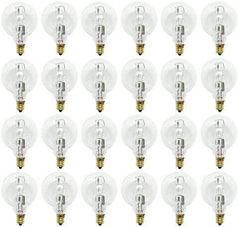Set of 24 Bulbs - Ge Halogen Bulbs 40 W G16.5 Candelabra Clear 430 Lumens (24 Bulbs)