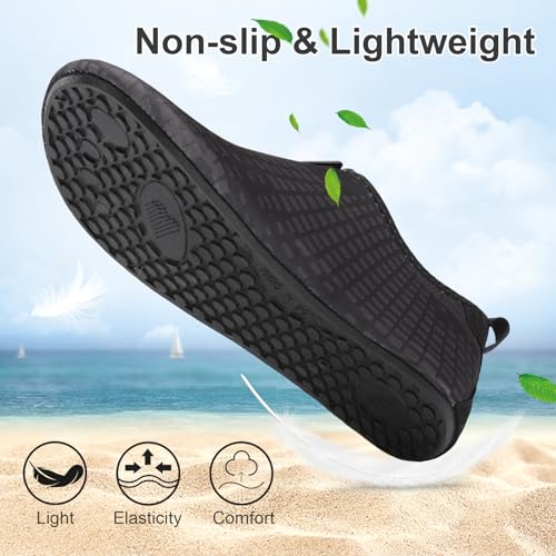 BARERUN Water Sports Shoes Barefoot Quick-Dry Aqua Yoga Socks Slip-on for Men Women Black 6.5-7.5 Women 5-6 Men - Thumbnail 4