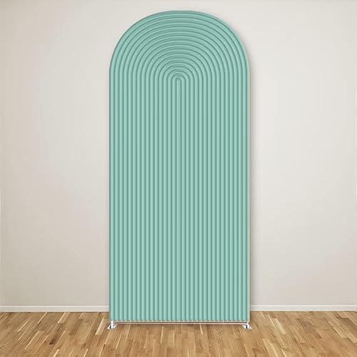 Miniatura 2 de Cubierta de fondo de arco con patrón de ondas cian verde pastel para fiesta de cumpleaños, boda, baby shower, decoraciones de Chiara, cubiertas de