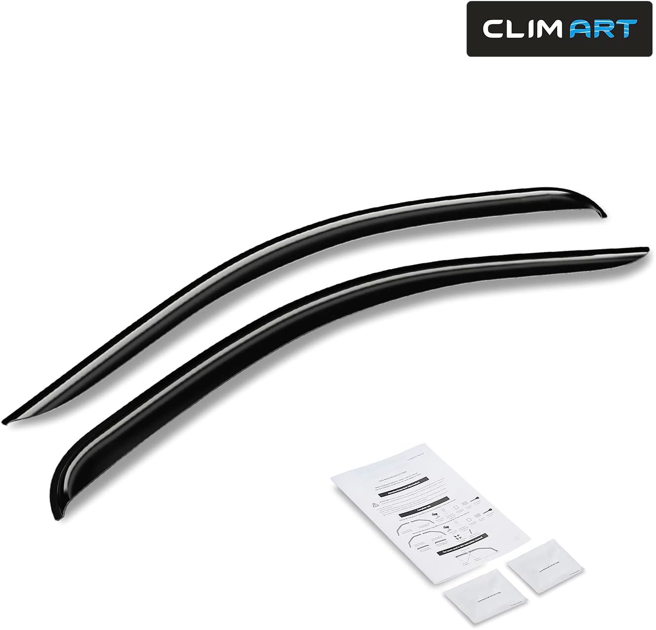 CLIM ART Incredibly Durable Rain Guards for Chevrolet (Chevy) Silverado/GMC Sierra 1500 2007-2013 Regular Cab, Tape-on Window Deflectors, Vent Window Visors, Truck Accessories, 2pcs- 207002LP