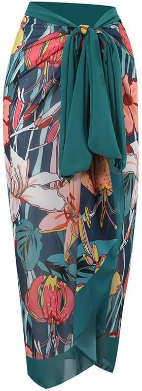 Vista 4 de Women's One Piece Swimsuit with Matching Cover Ups Floral Sexy Bikini Sets High Cut Push Up Two Pieces Bathing Suit