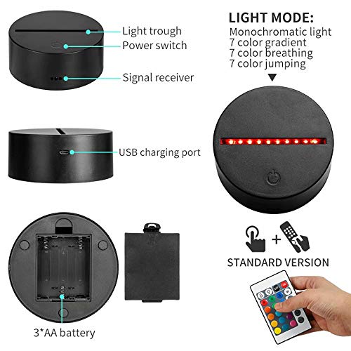 SCRENDY 3D LED Star Wars-nachtlampje, 3D-illusielamp met drie patronen en 16 kleurwisselende decorlamp met… - Afbeelding 7