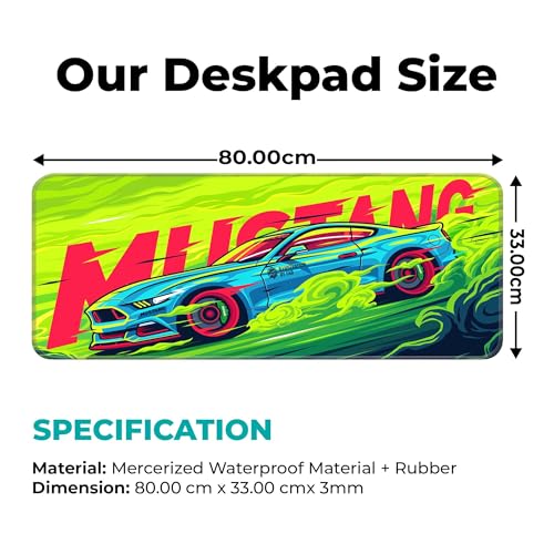 Image of Mastange Extended Gaming 80x33CM - Large, Non-Slip Rubber Base, Stitched Edges, Perfect for Setup, PC, Gaming Accessories, Long Pad