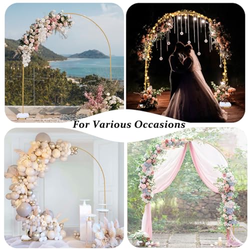 Image of Vincidern Wedding Arch Backdrop Stand 7.8FT, Party Balloon Arch Stand for Birthday, Bridal Baby Showers, Metal Wedding Arch Frame for Ceremony Decoration Arch Stand Backdrop Gold(with Water Base)