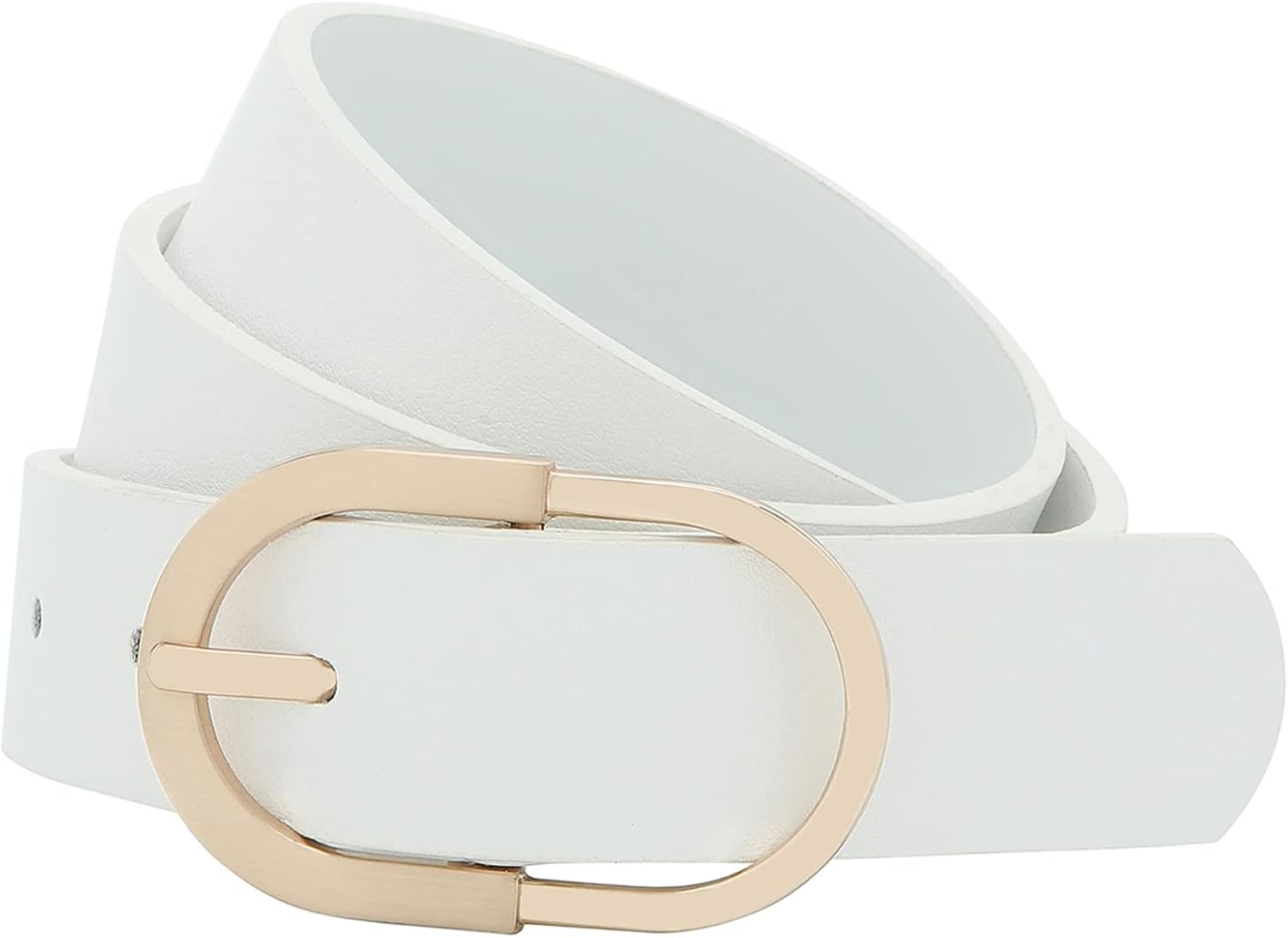 Tanpie Womens Leather Waist Belts for Jeans Pants with Gold Buckle