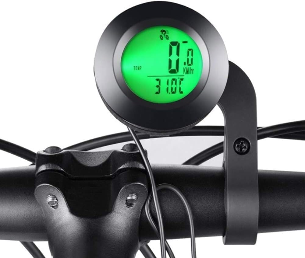 Bicycle Computer, Multifunctional Waterproof Odometer with 3-Colour Backlit Display, Bike Speedometer, Cycling Speed Tracker with 20 Functions and Auto on/off, for Outdoor & Indoor Tracking
