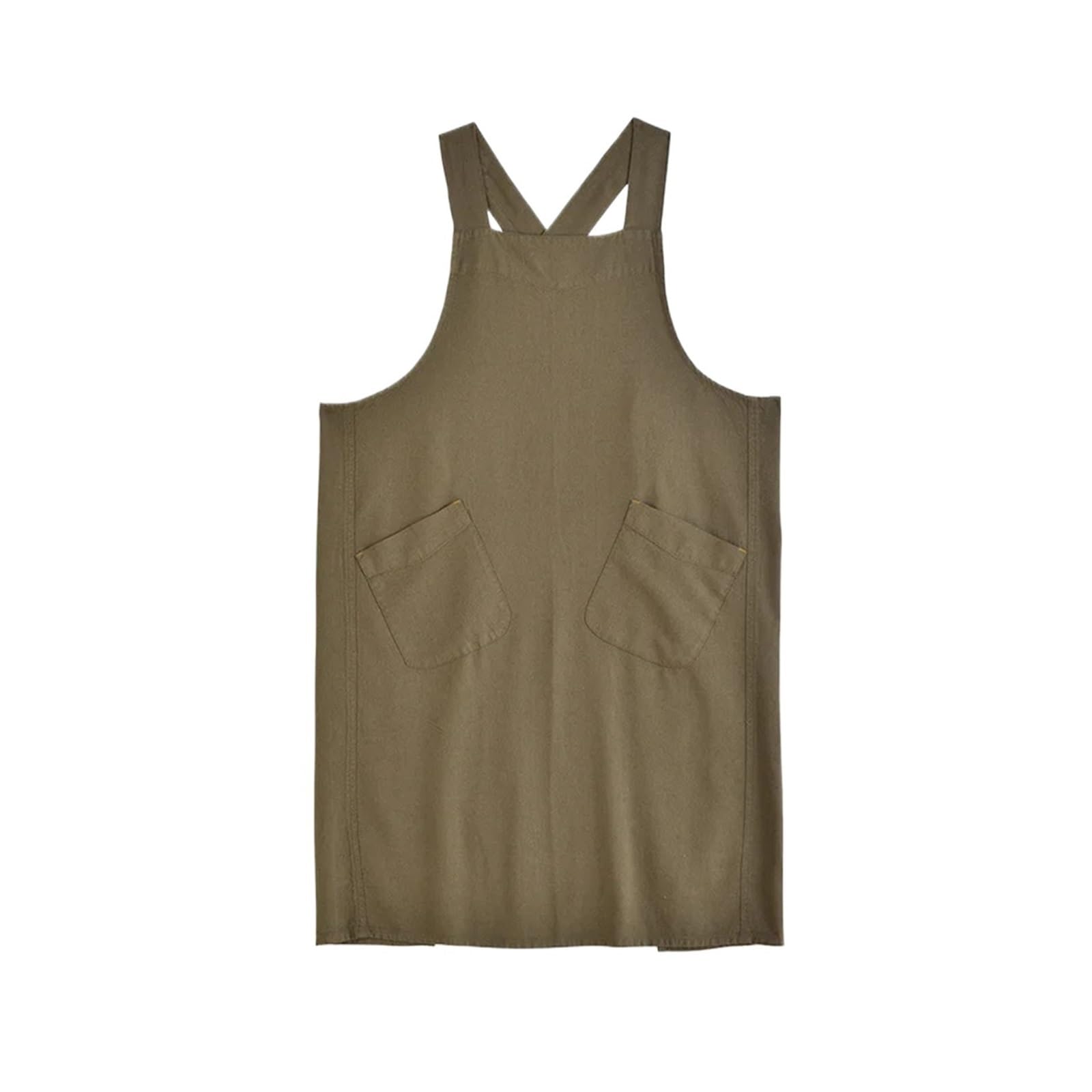 delantal Delantal de cocina lino y algodón con bolsillos for Chef, jardinería, espalda cruzada, trabajo, mujeres hombres, delantal grande, for hornear cocinar