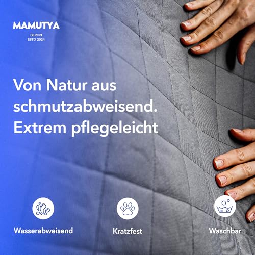 MAMUTYA Hochwertige Hundedecke Auto Rückbank | Rutsch-& Wasserfeste Autoschutzdecke Hund Rücksitz | Kratzfeste & Waschbare Auto Hundedecke Rücksitz | Atmungsaktiver Rückbank Schutz Hund | 130x90cm