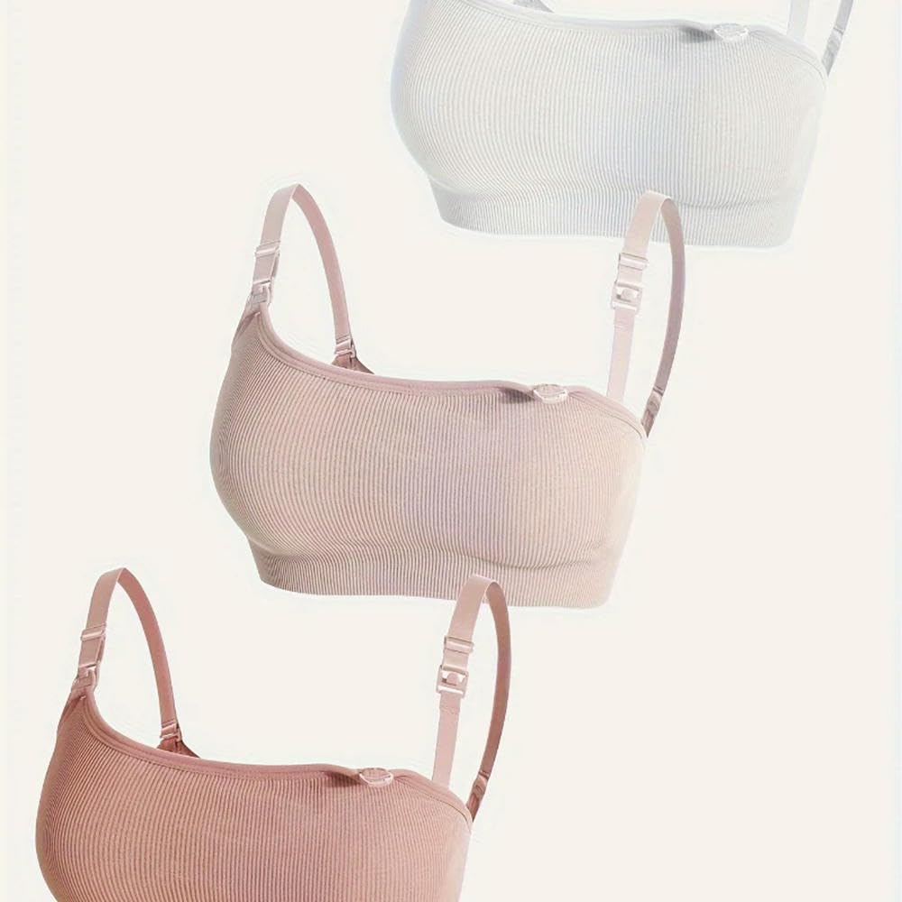 ZBDP 3 PCS Set Traspirante Frontale Aperto Allattamento Maternità Biancheria Intima Gravidanza Coppa Piena Senza Fili Confortevole Reggiseno Allattamento al S