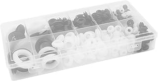 Yuhtech œillets en Caoutchou, 325 Pcs 9 Tailles Assortiment de Joints en Caoutchouc Noir Blanc Rondelle Joint Torique Bouchons en Caoutchouc