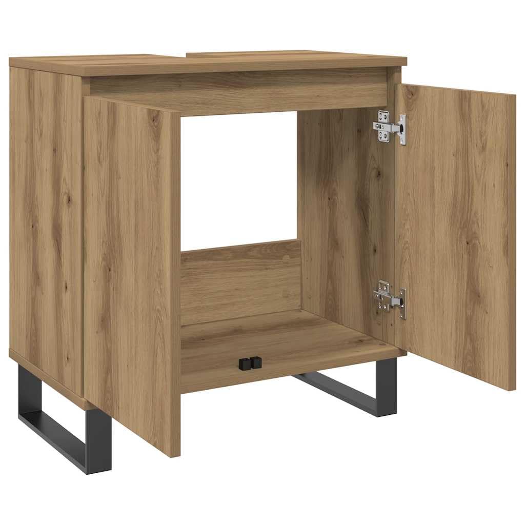 vidaXL Armario de baño Madera de ingeniería Roble Artisan 58x33x60 cm