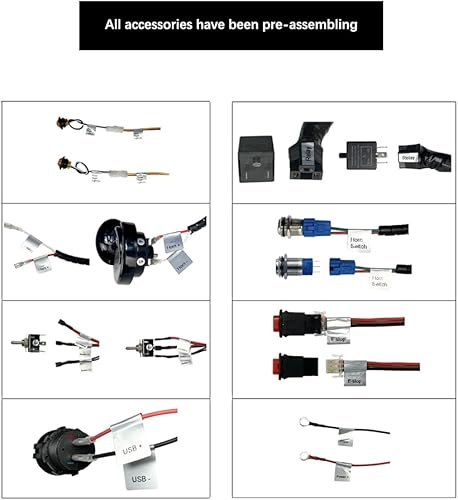 Miniatura 3 de Kit universal de señal de giro ATVUTV, kit legal de calle LED con bocina, carga USB e interruptor E-Stop, compatible con Polaris RZR, Honda Pioneer