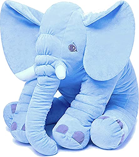 Image of Big Size Fibre Filled Stuffed Animal Elephant Plush Soft Toy for Kids Plush Hugging Toy for Kids boy Girl Birthday Gift (60 cm, Blue) for 1 Year Above