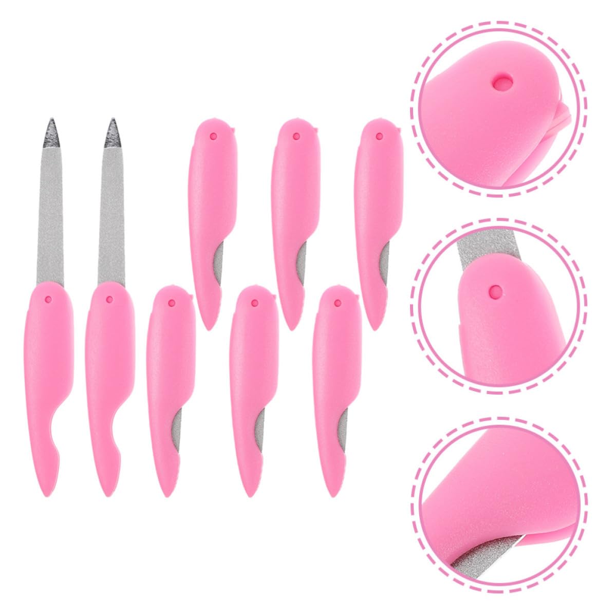 Hemobllo Diseño Compacto 8 Limas de Uñas Metálicas Plegables de Doble Cara de Metal y Abs, Fácil Almacenamiento para Manicura y Pedicura para Uso en Casa y Salón