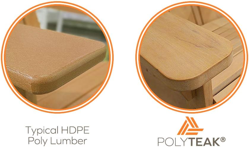 PolyTEAK Classic Folding Poly Adirondack Chair, Turquoise Blue | Adult-Size, Weather Resistant, Made from Special Formulated Poly Lumber Plastic : Patio, Lawn & Garden