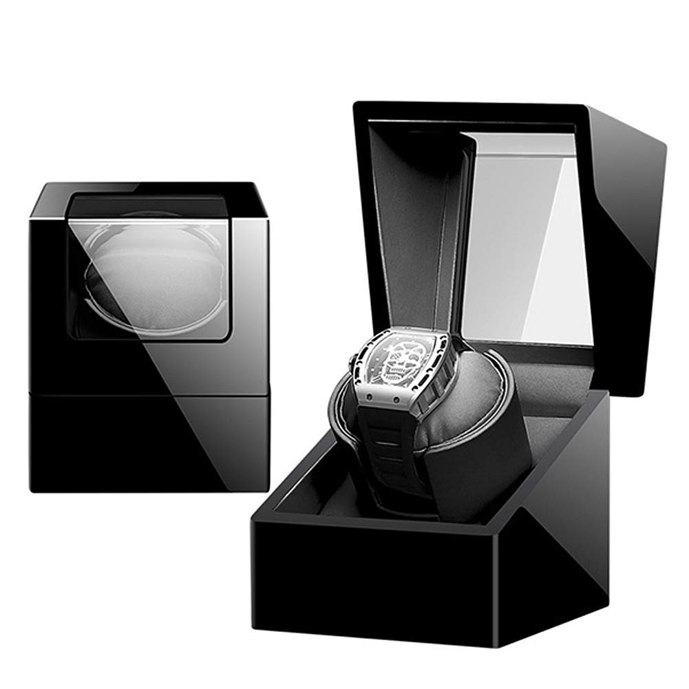 Boîte à montres rotative marron pour sublimer votre bureau ou table de chevet