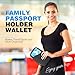 Passport Holder Family RFID Travel Document Organizer for Women Waterproof Passport Wallet Men Portable Case for Cards, Boarding Pass, ID, Money, Tickets with Zipper