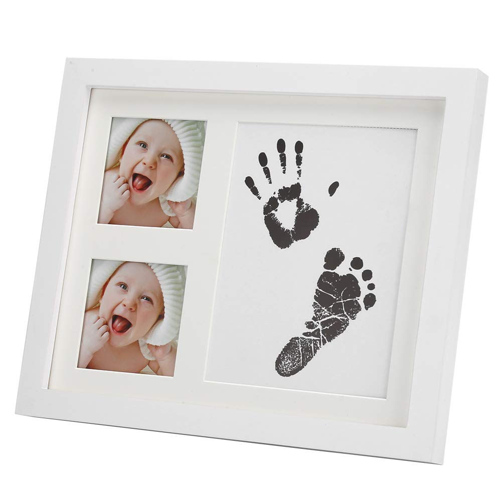 Kit d'impression main et pied bébé Cadre Photo Bois Tampon Encreur