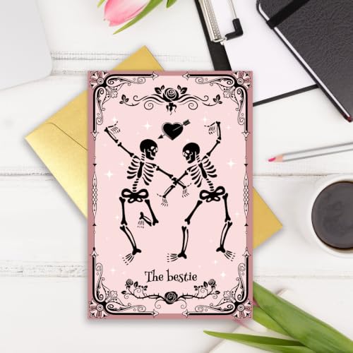 Funny Halloween Card for Bestie Skeleton Friendship Halloween Card for Her - image 2