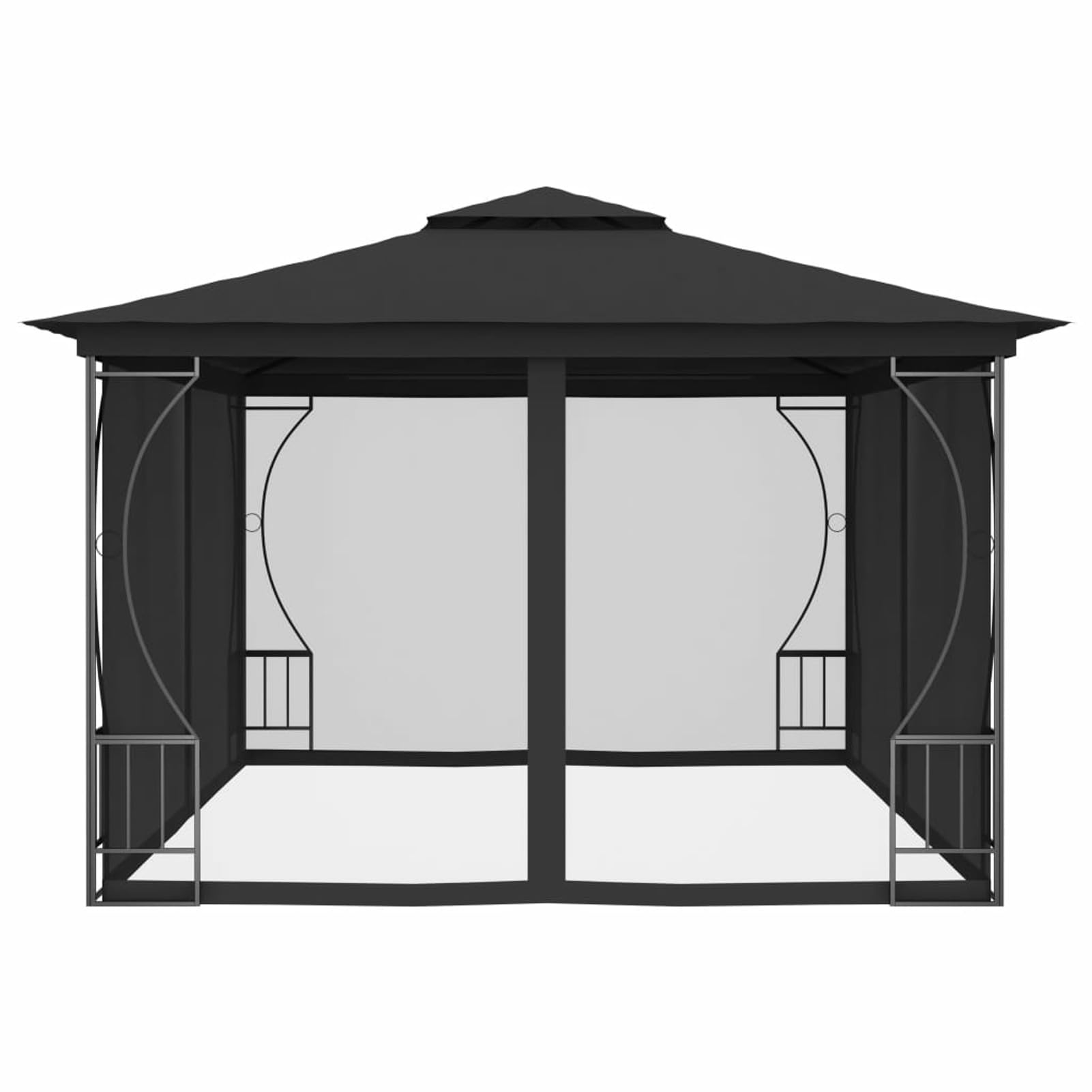 Gazebo con Rete 300x400x265 cm Antracite,Gazebo,Impermeabile,Anti UV,Gazebo da Giardino,Gazebo Esterno-48598