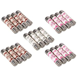 Nartel® 20 x Mixed Electrical Ceramic Household Domestic Mains Plug Top Fuses 3A 5A 13A BS1362 Type